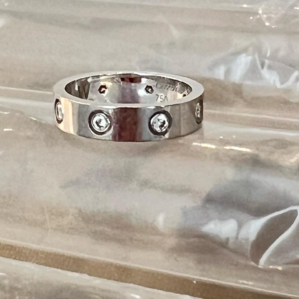 Cartier 18K White Gold Diamond Love Wedding Band